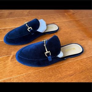 NWT Slip On Wanted Frankie Women's Navy Mule Flats Loafers All Sizes